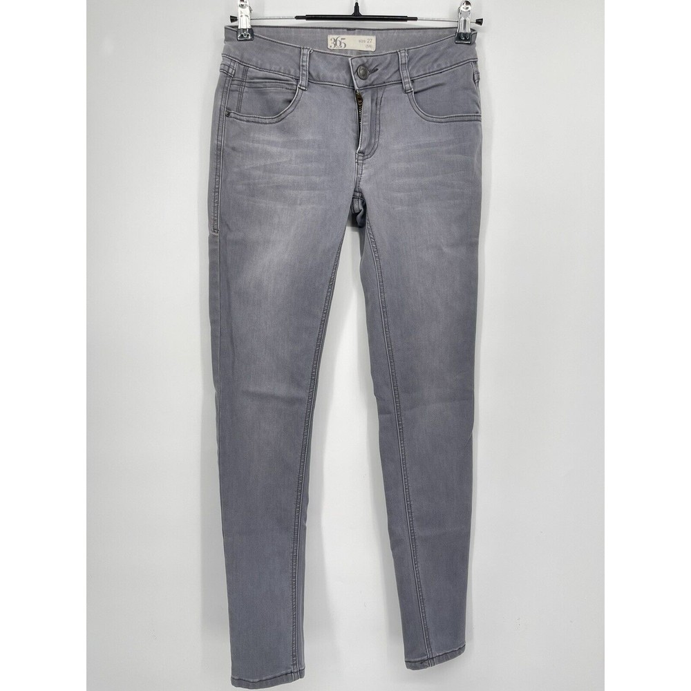 365 Denim Size 27 Skinny Jeans‎ Women Grey Excellent Stretch Mid Rise 5/6